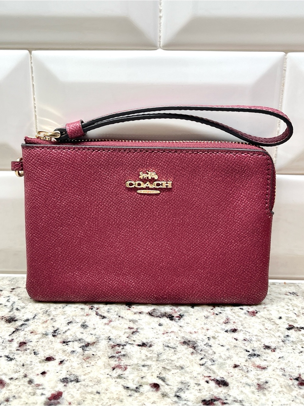 Coach Sparkle Plum Wristlet NWOT